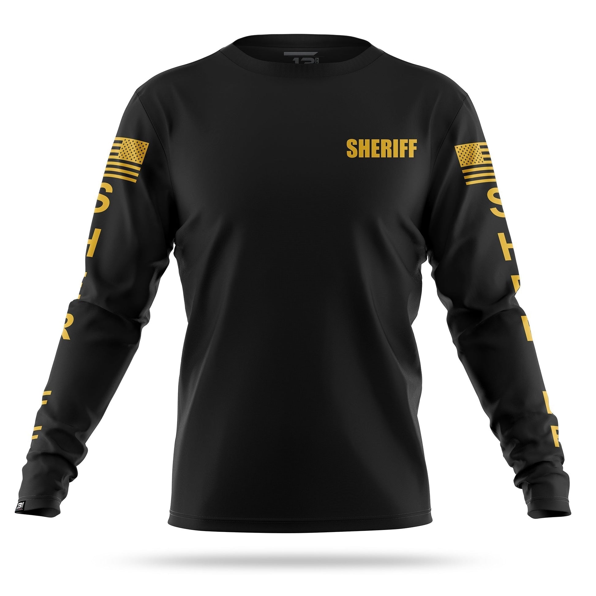 [SHERIFF] Men's Performance Long Sleeve [BLK/GLD]-13 Fifty Apparel