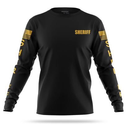 [SHERIFF] Men's Performance Long Sleeve [BLK/GLD]-13 Fifty Apparel