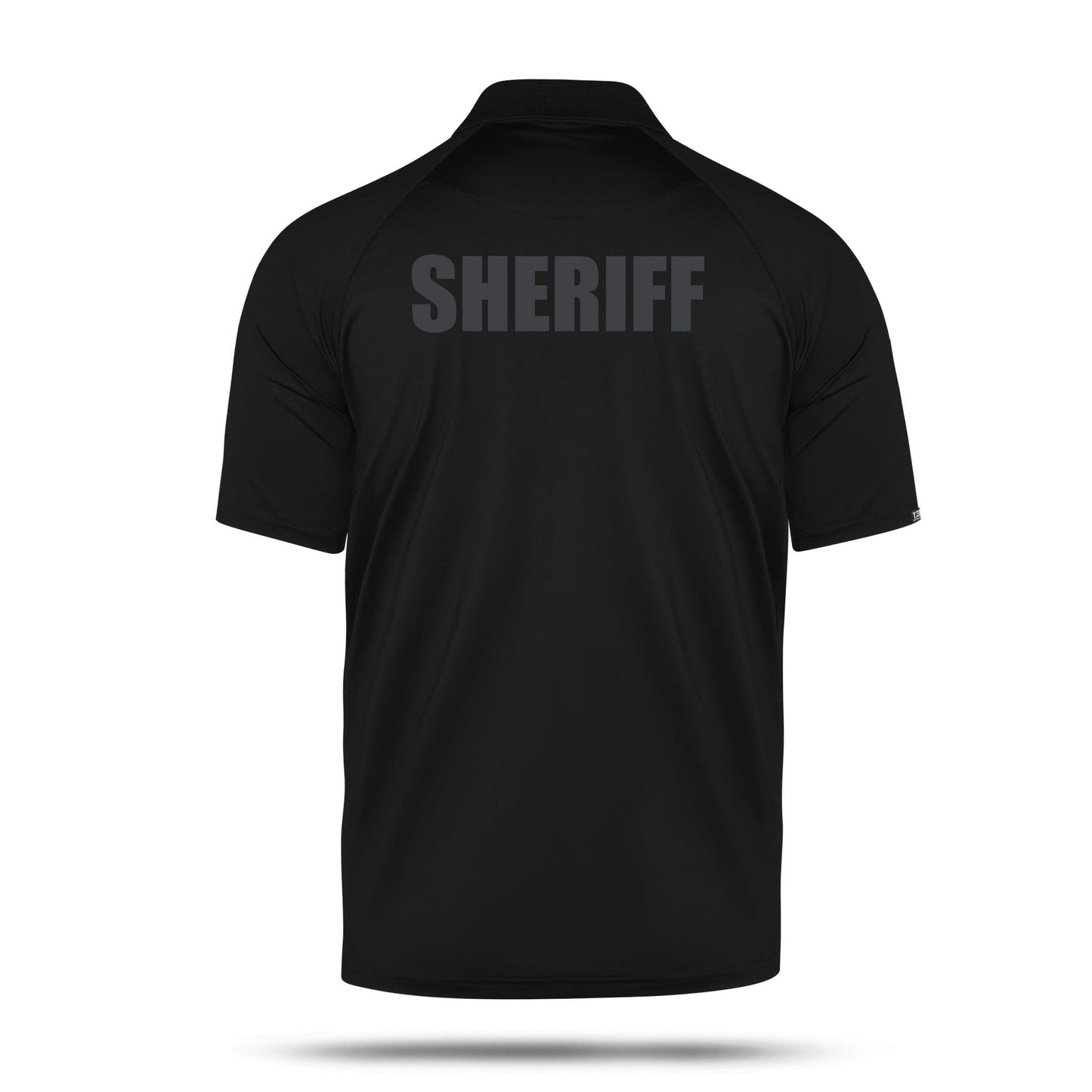 [SHERIFF] Men's Performance Polo [BLK/BLK]-13 Fifty Apparel