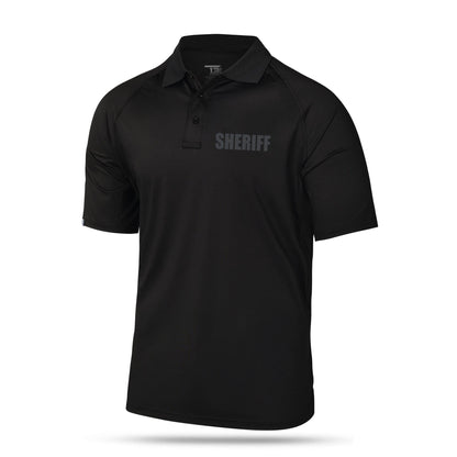 [SHERIFF] Men's Performance Polo [BLK/BLK]-13 Fifty Apparel