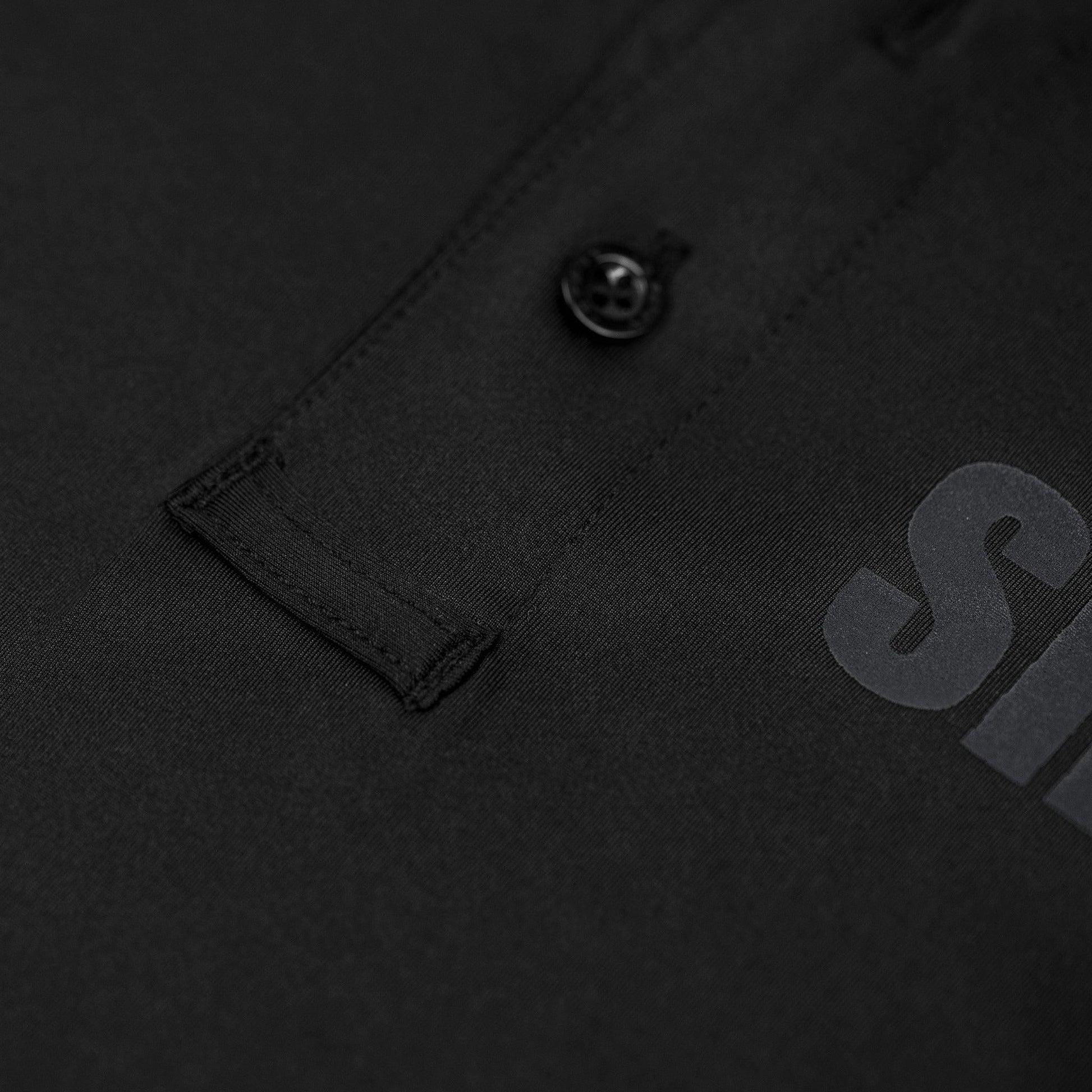 [SHERIFF] Men's Performance Polo [BLK/BLK]-13 Fifty Apparel