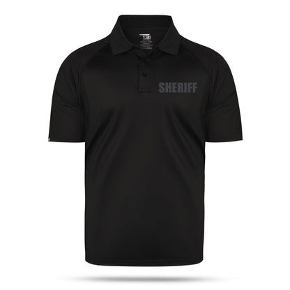 [SHERIFF] Men's Performance Polo [BLK/BLK]-13 Fifty Apparel