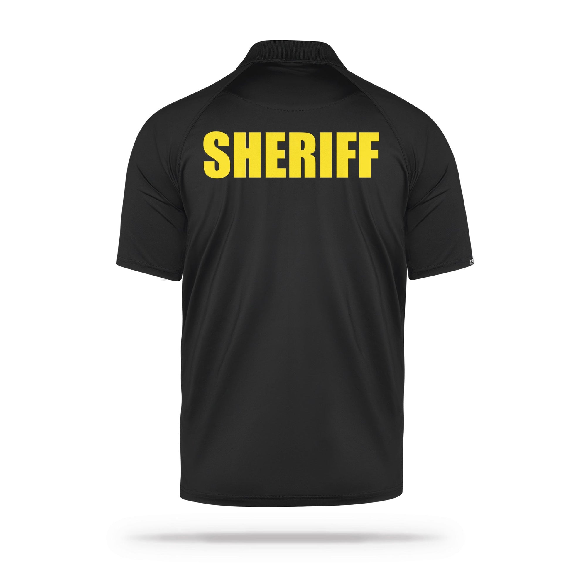 [SHERIFF] Men's Performance Polo [BLK/GLD]-13 Fifty Apparel