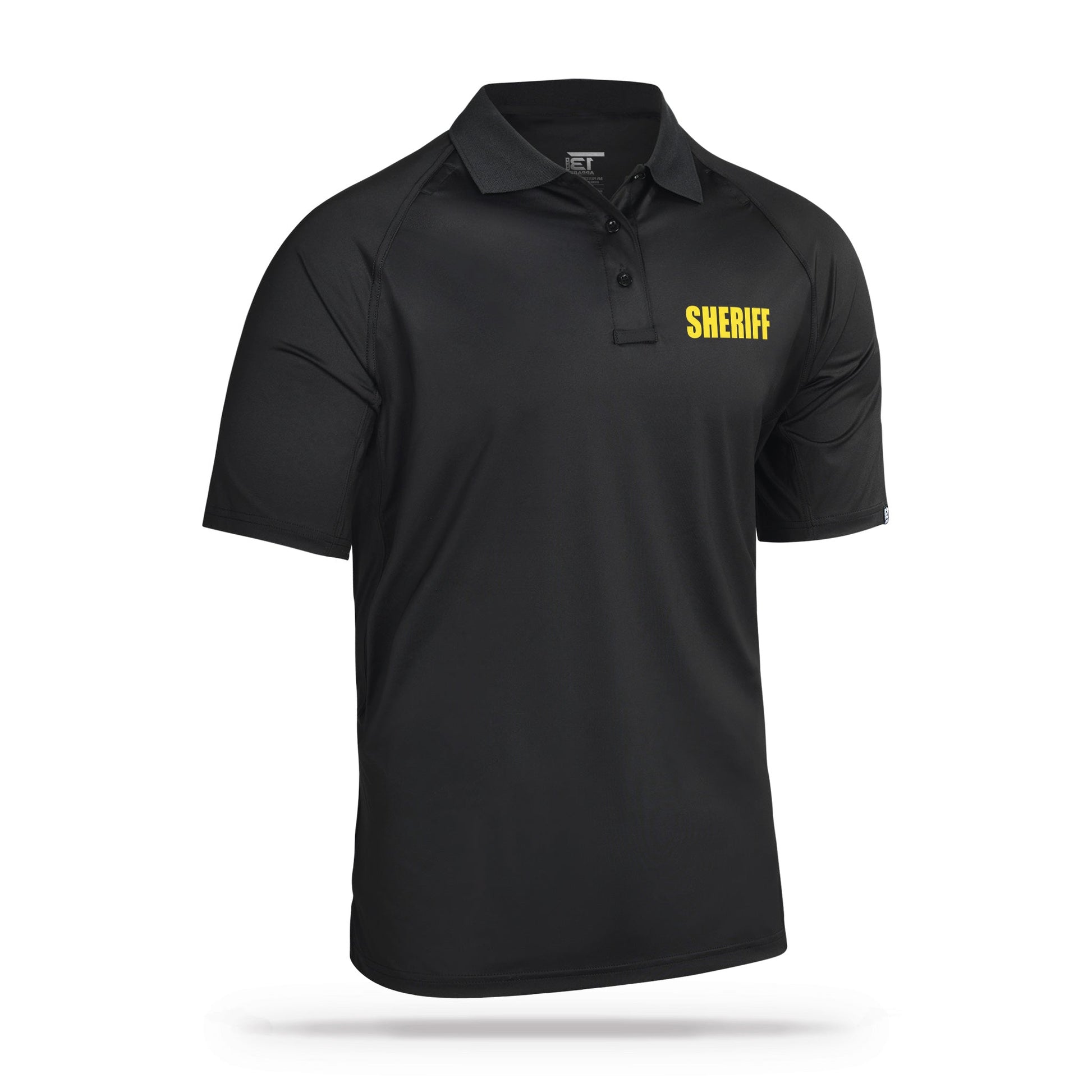 [SHERIFF] Men's Performance Polo [BLK/GLD]-13 Fifty Apparel