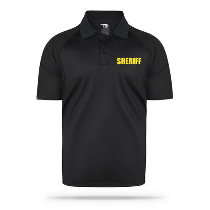 [SHERIFF] Men's Performance Polo [BLK/GLD]-13 Fifty Apparel