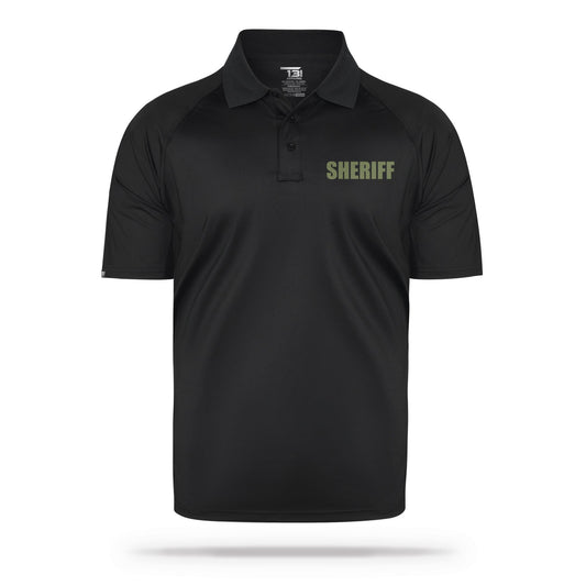 [SHERIFF] Men's Performance Polo [BLK/GRN] 13 Fifty Apparel 