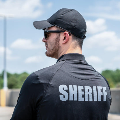 [SHERIFF] Men's Performance Polo [BLK/GRY]-13 Fifty Apparel