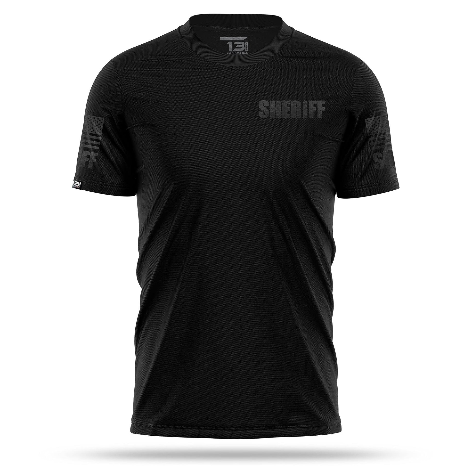 [SHERIFF] Men's Performance Shirt [BLK/BLK]-13 Fifty Apparel