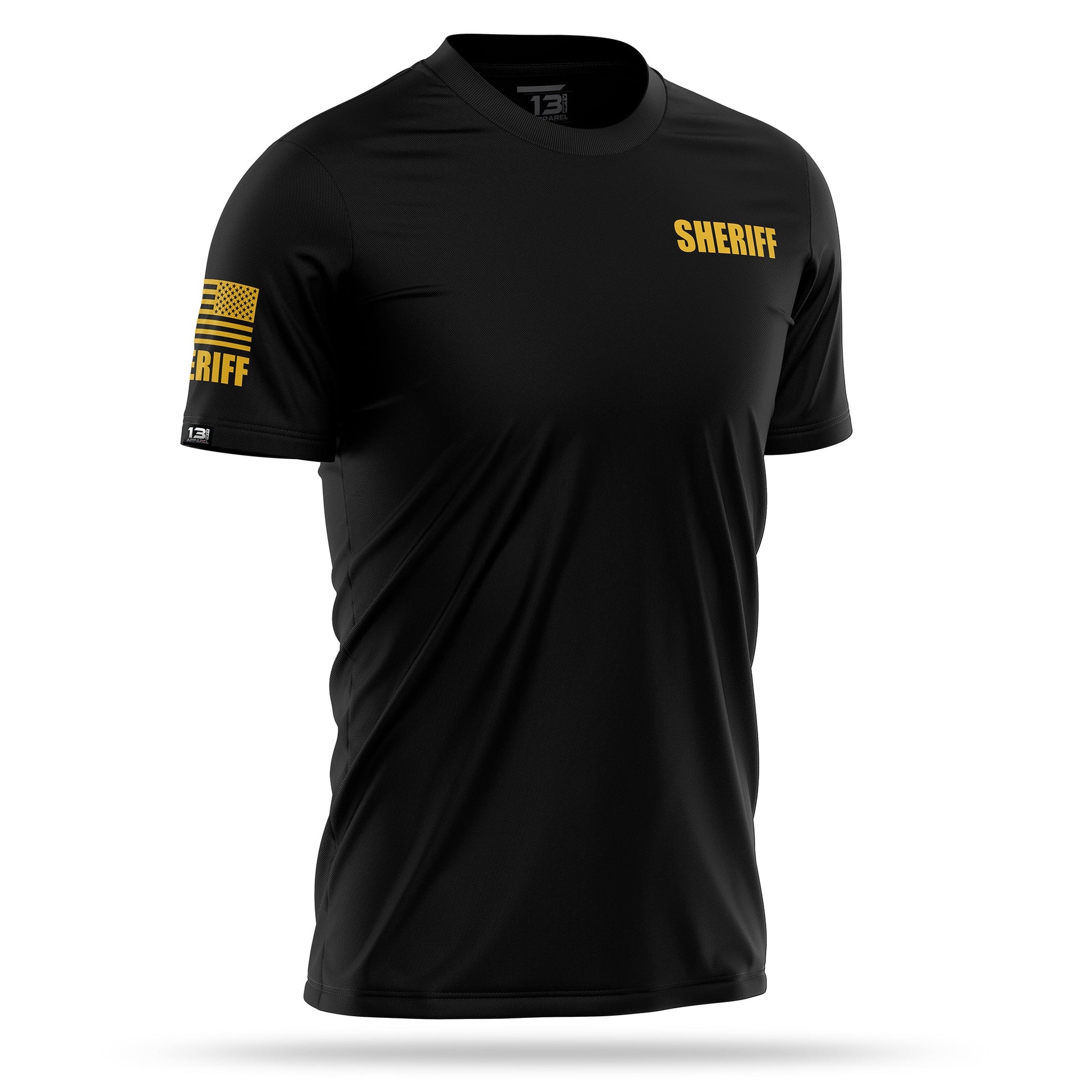[SHERIFF] Men's Performance Shirt [BLK/GLD]-13 Fifty Apparel