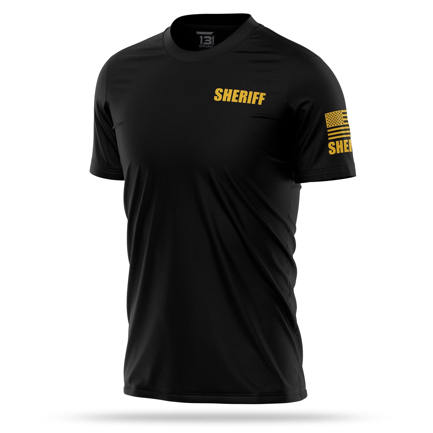 [SHERIFF] Men's Performance Shirt [BLK/GLD]-13 Fifty Apparel