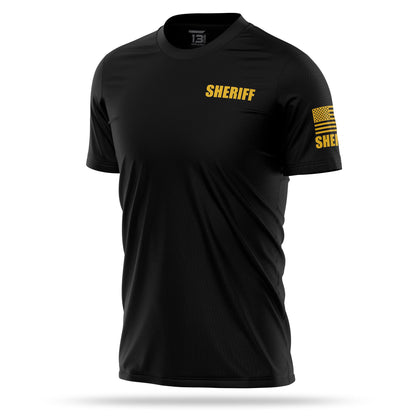 [SHERIFF] Men's Performance Shirt [BLK/GLD]-13 Fifty Apparel
