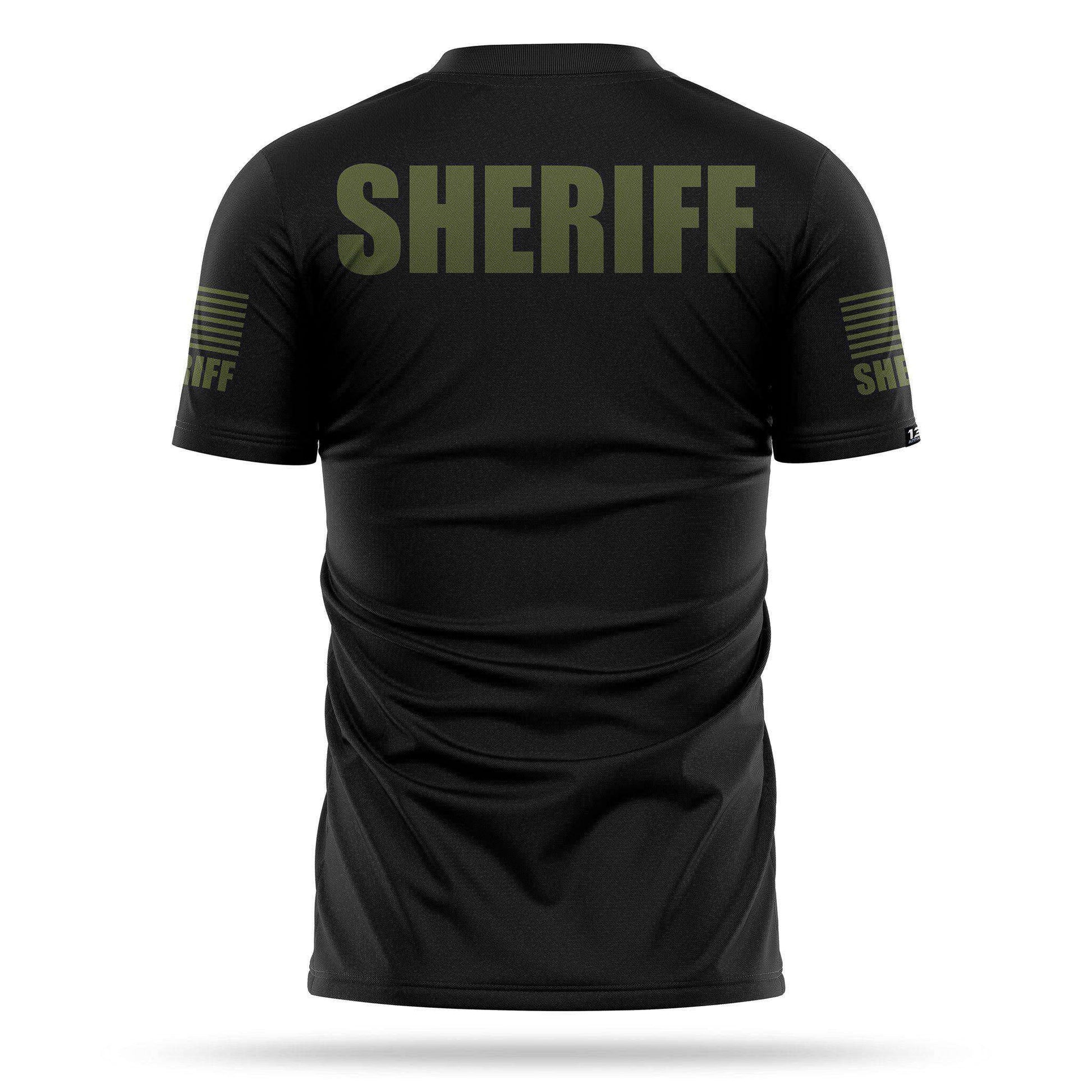 [SHERIFF] Men's Performance Shirt [BLK/GRN]-13 Fifty Apparel