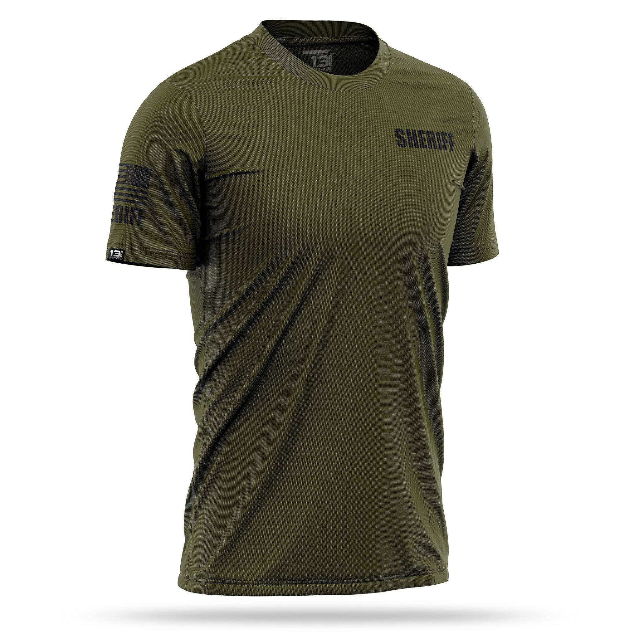 SHERIFF] Men's Performance Shirt [GRN/BLK] | 13 Fifty Apparel