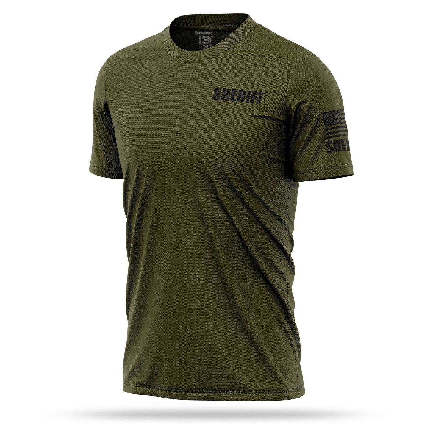 [SHERIFF] Men's Performance Shirt [GRN/BLK]-13 Fifty Apparel