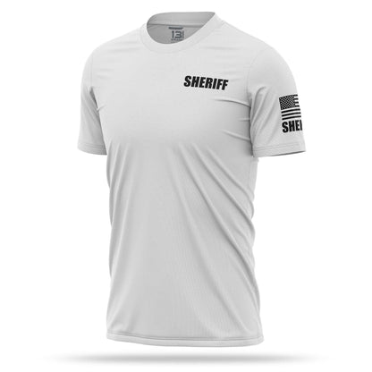 [SHERIFF] Men's Performance Shirt [WHT/BLK]-13 Fifty Apparel