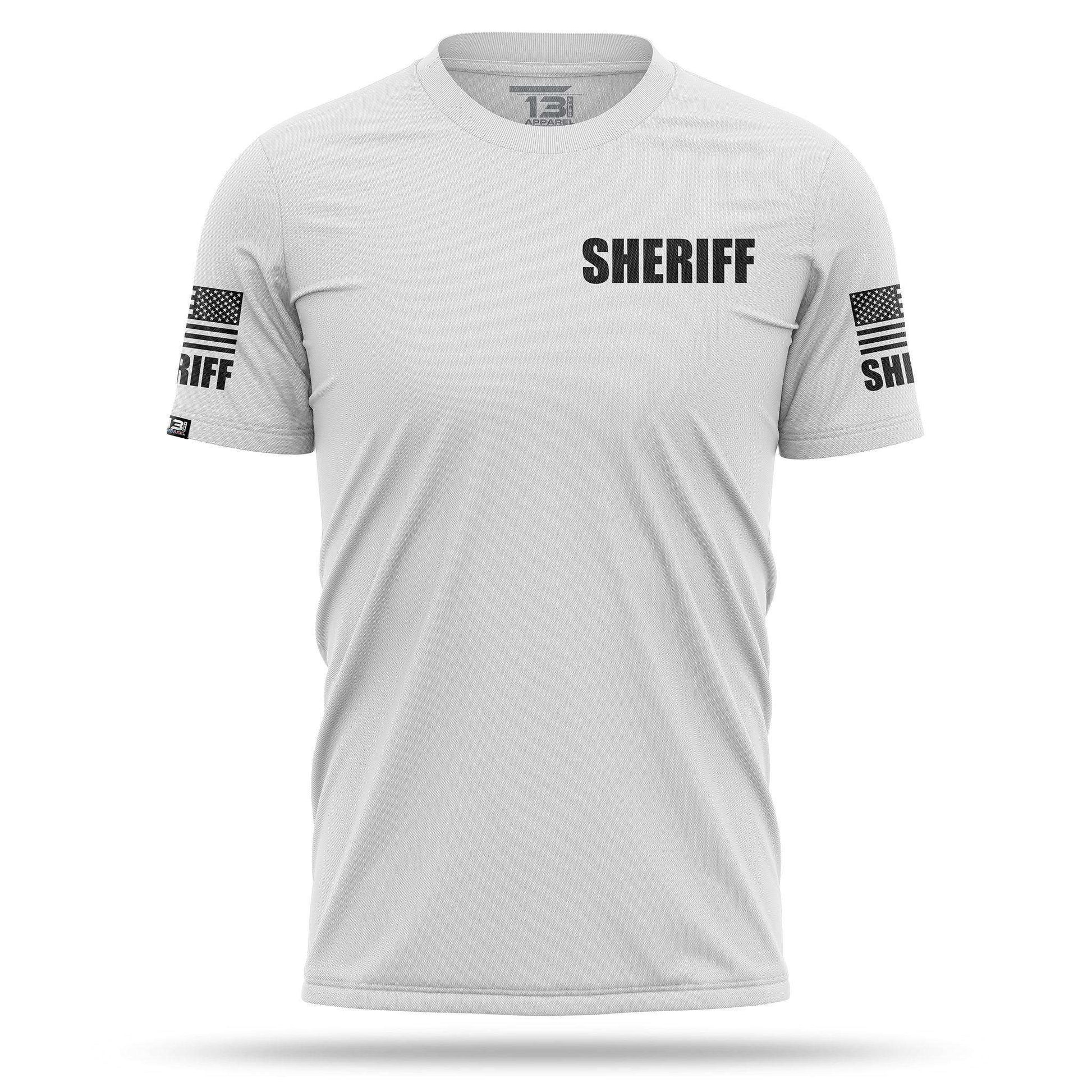 [SHERIFF] Men's Performance Shirt [WHT/BLK]-13 Fifty Apparel