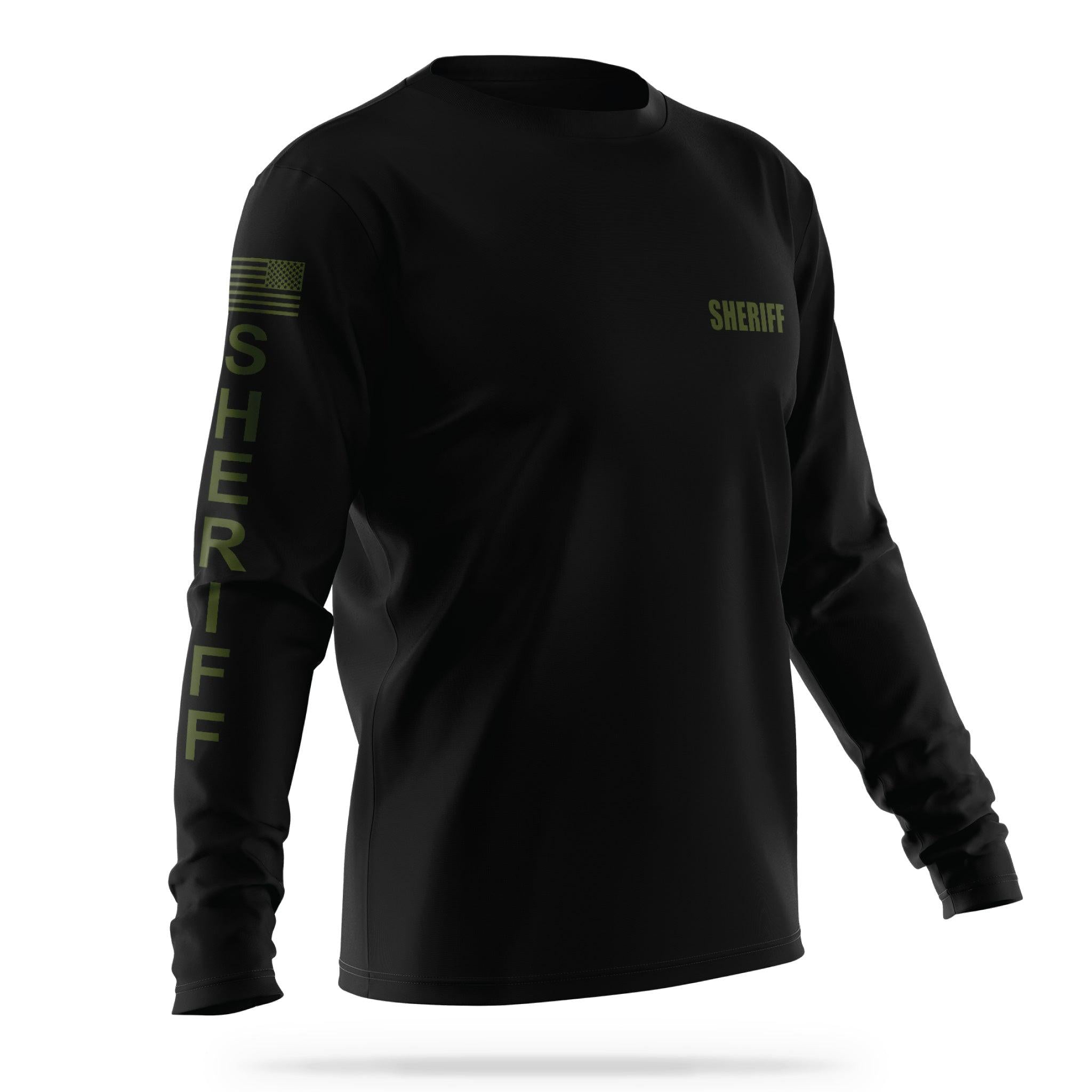 [SHERIFF] Men's Utility Long Sleeve [BLK/GRN]-13 Fifty Apparel