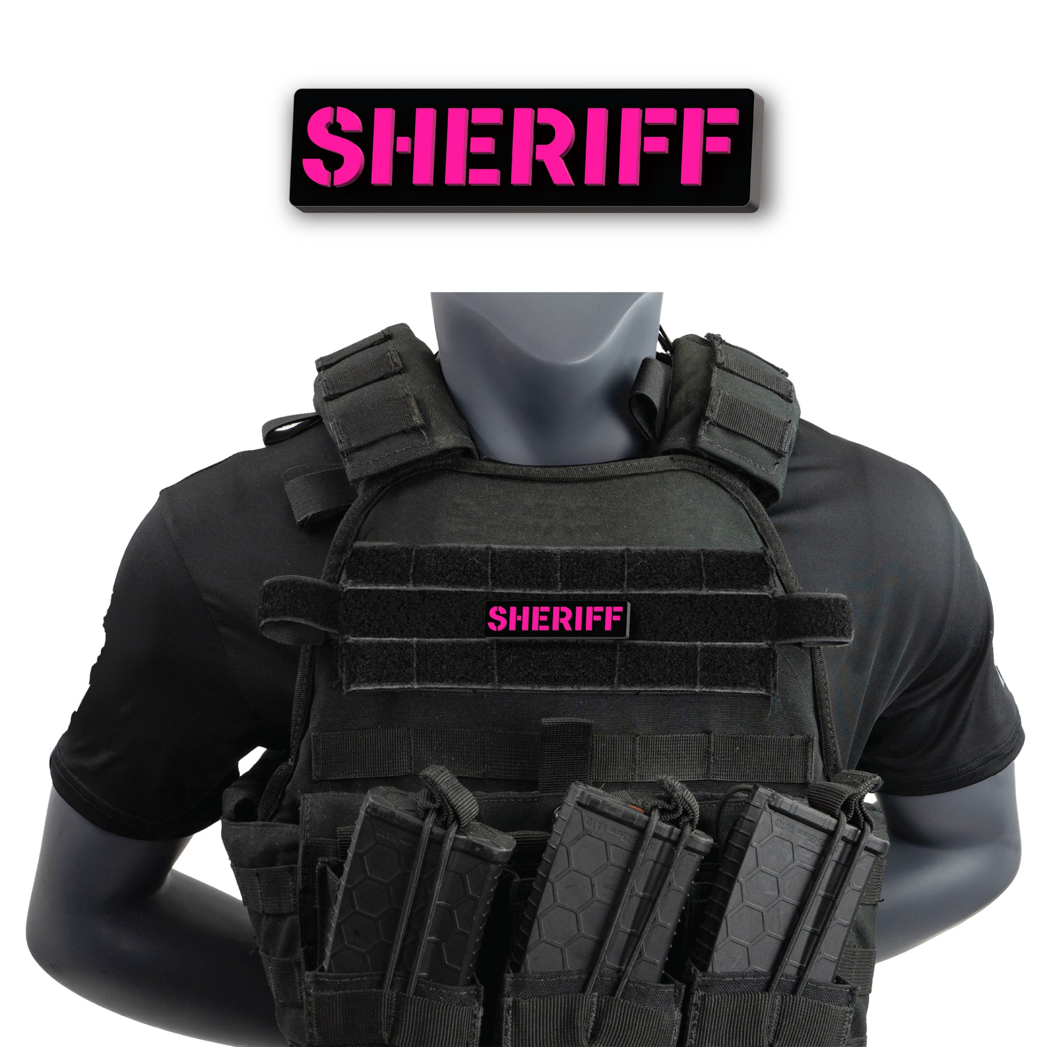 SHERIFF] Operator PVC Patch [BLK/PNK] | 13 Fifty Apparel