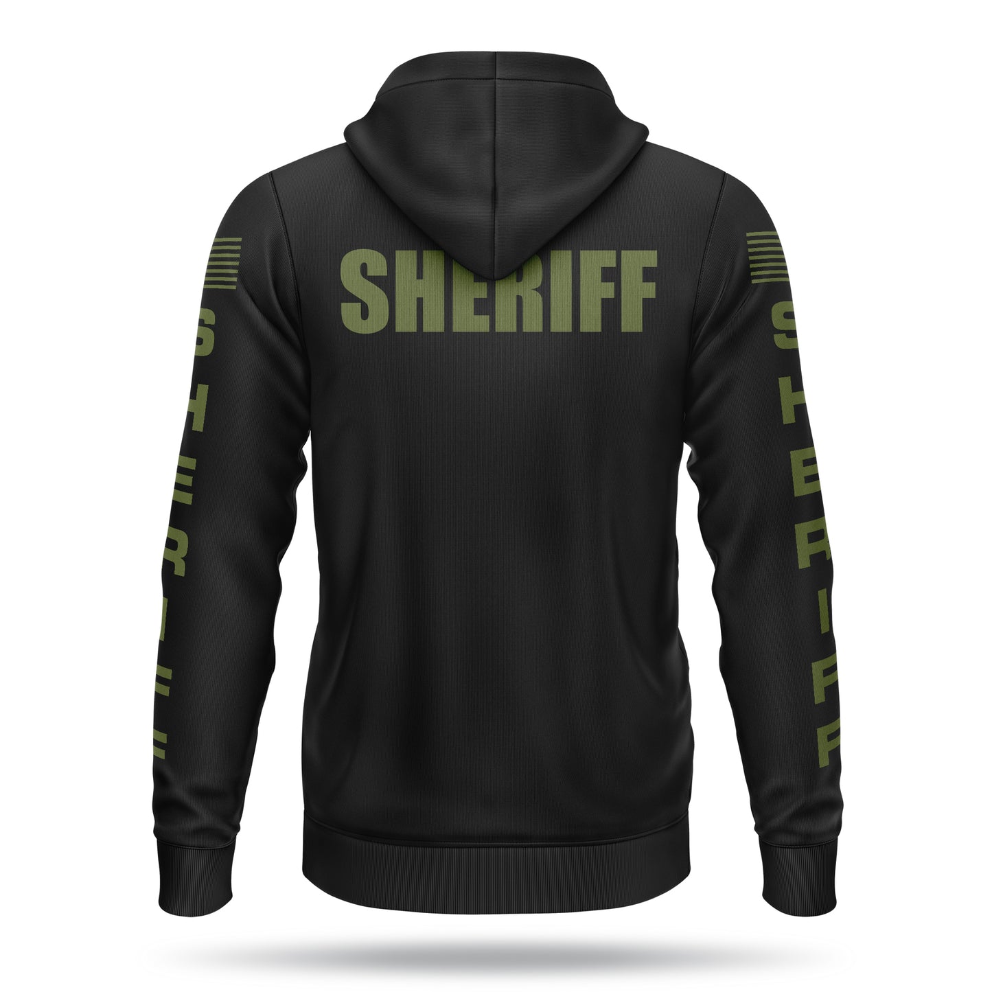 [SHERIFF] Performance Full-Zip Hoodie [BLK/GRN]﻿﻿-13 Fifty Apparel