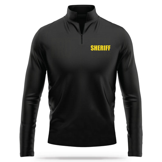 [SHERIFF] Performance Quarter Zip [BLK/GLD]-13 Fifty Apparel