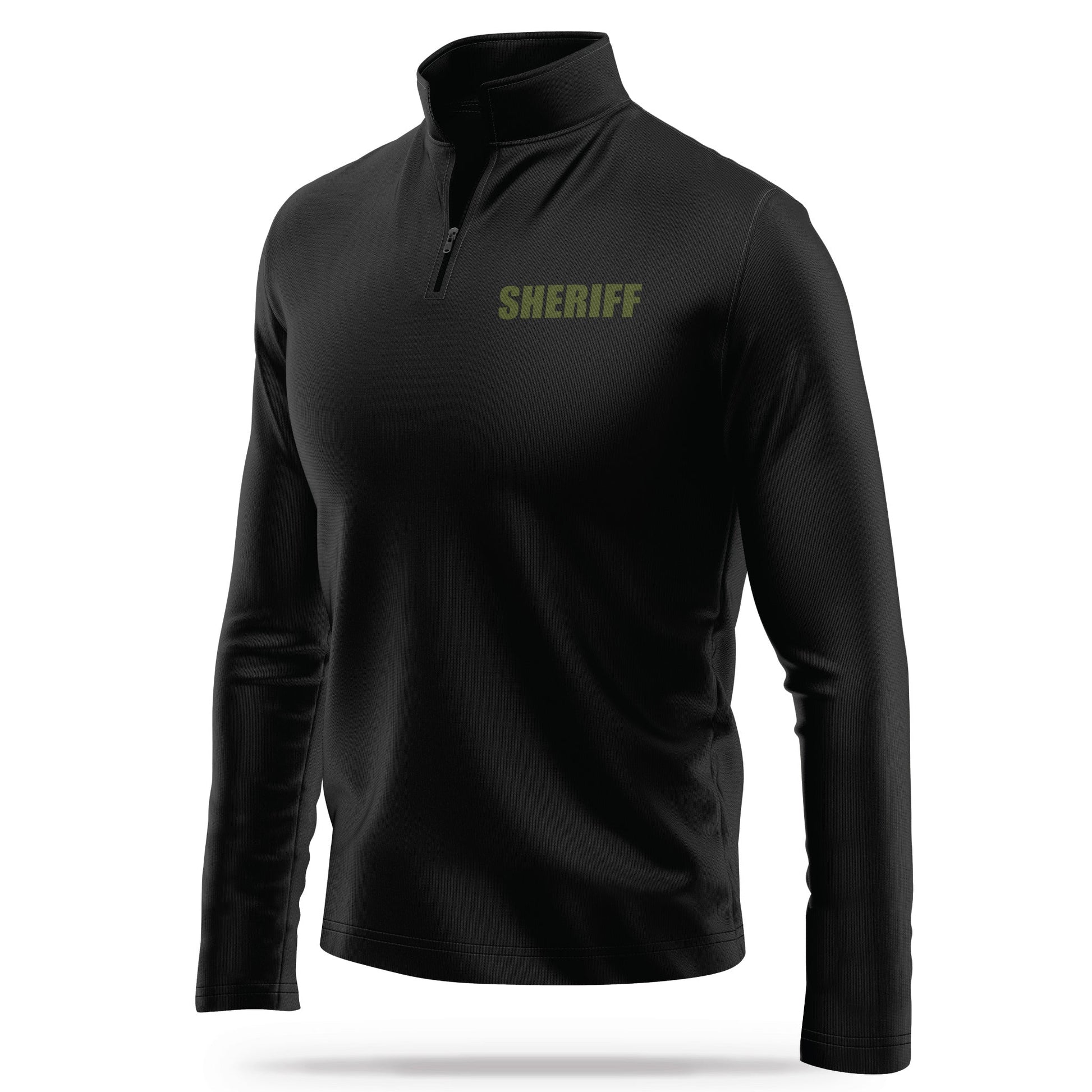 [SHERIFF] Performance Quarter Zip [BLK/GRN]-13 Fifty Apparel