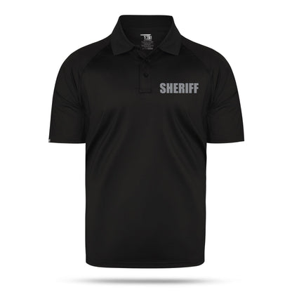 [SHERIFF] Reflective Men's Performance Polo [BLK/REF]-13 Fifty Apparel