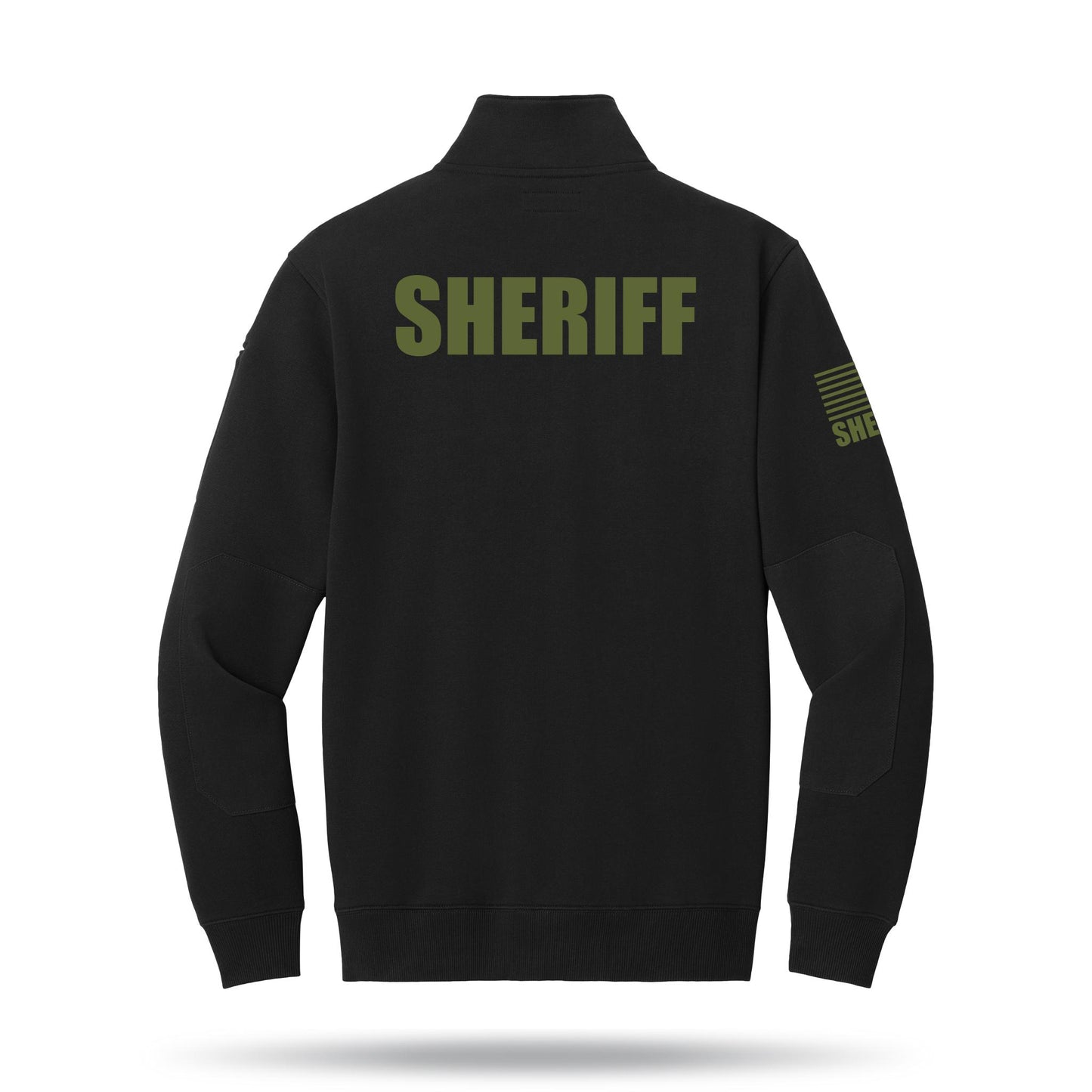 [SHERIFF] Tough Fleece Quarter Zip [BLK/GRN]-13 Fifty Apparel