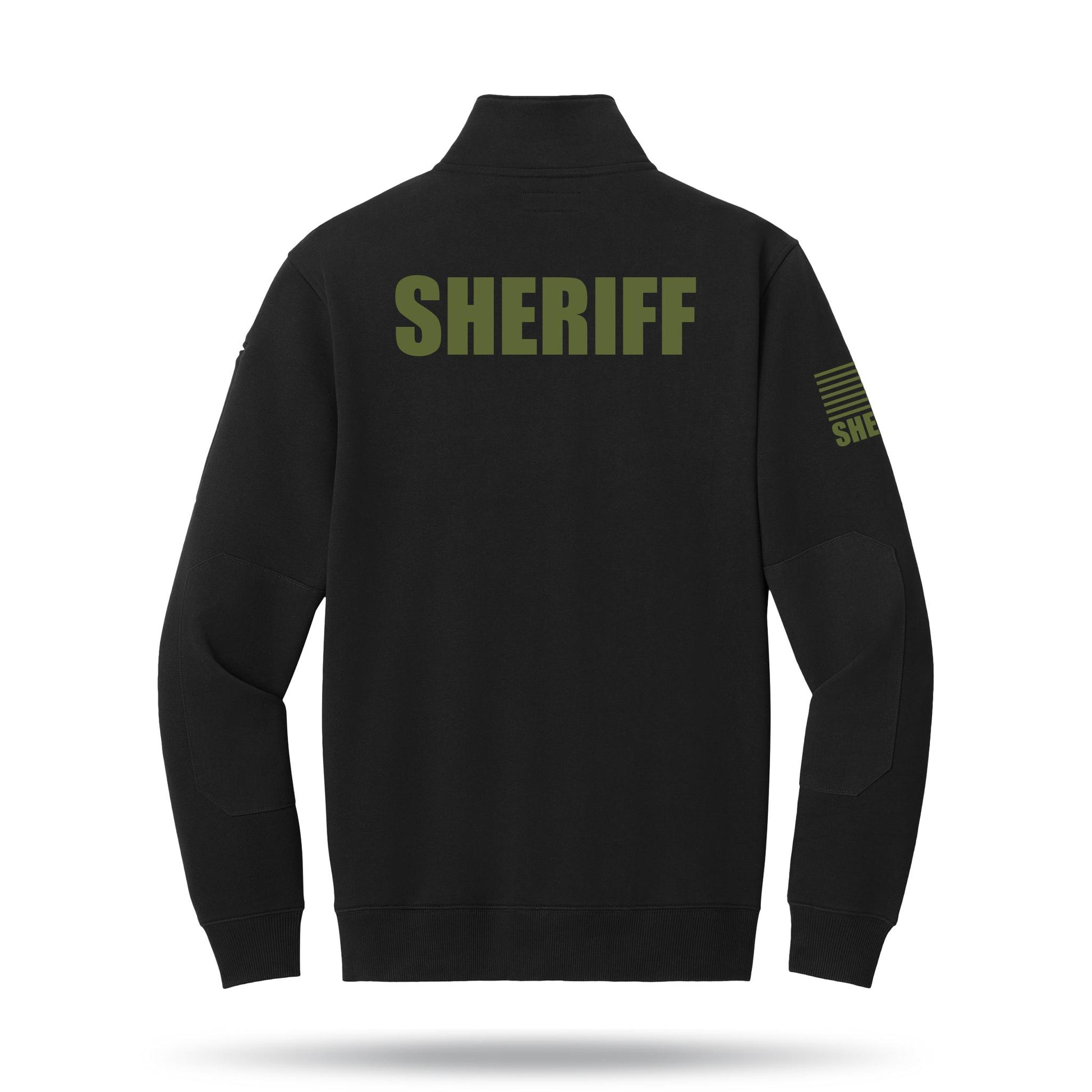 [SHERIFF] Tough Fleece Quarter Zip [BLK/GRN]-13 Fifty Apparel