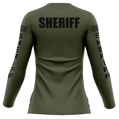 [SHERIFF] Women's Performance Long Sleeve [GRN/BLK]-13 Fifty Apparel