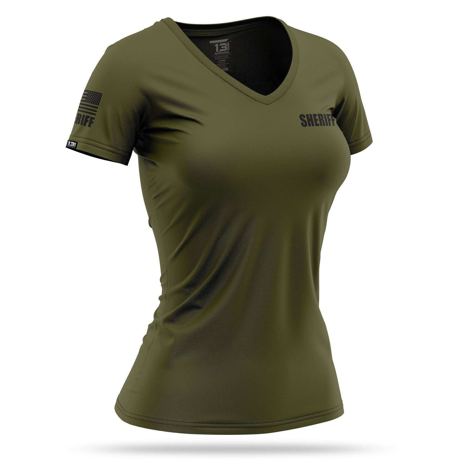 [SHERIFF] Women's Performance Shirt [GRN/BLK]-13 Fifty Apparel