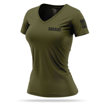 [SHERIFF] Women's Performance Shirt [GRN/BLK]-13 Fifty Apparel