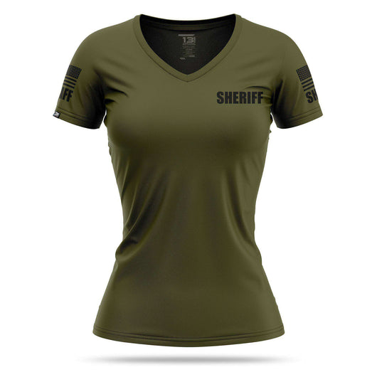 [SHERIFF] Women's Performance Shirt [GRN/BLK]-13 Fifty Apparel