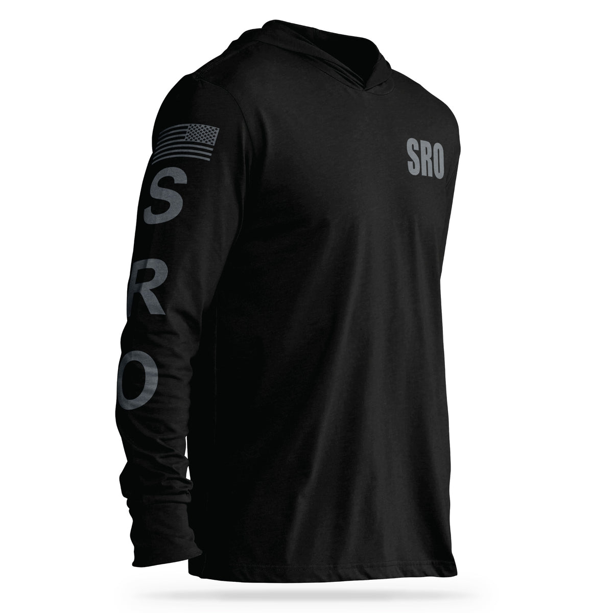 [SRO] Cotton Hooded Tee [BLK/GRY]-13 Fifty Apparel