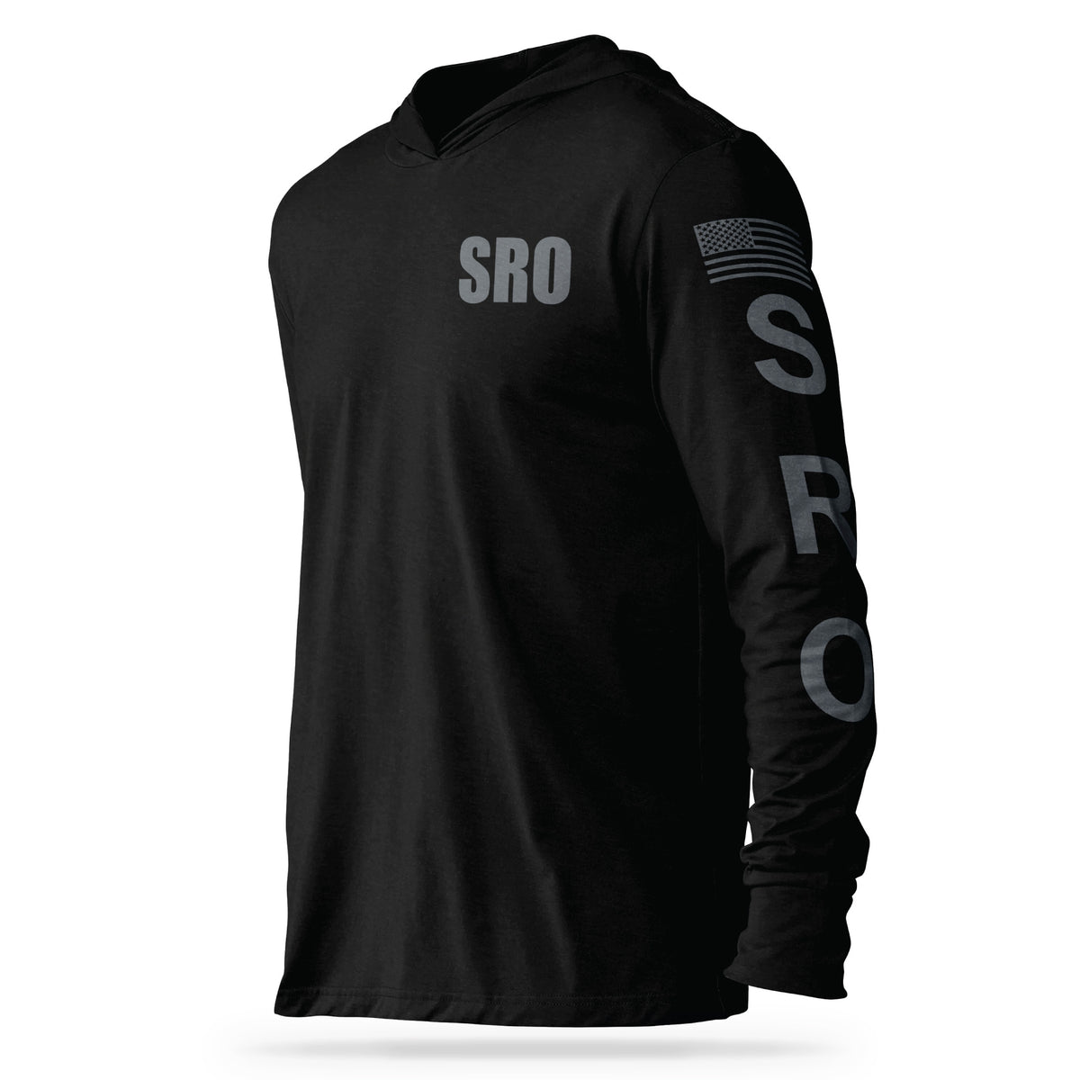 [SRO] Cotton Hooded Tee [BLK/GRY]-13 Fifty Apparel