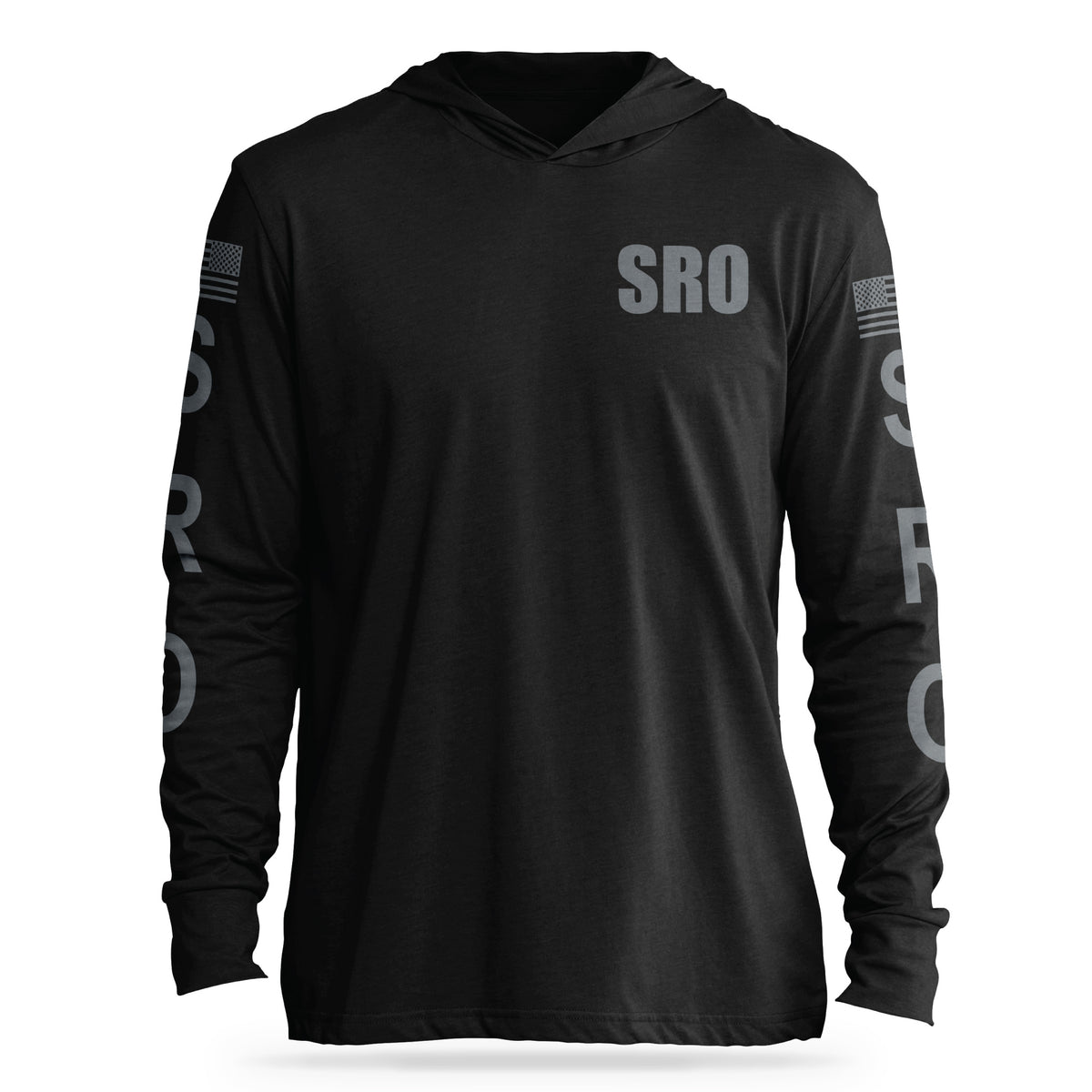 [SRO] Cotton Hooded Tee [BLK/GRY]-13 Fifty Apparel