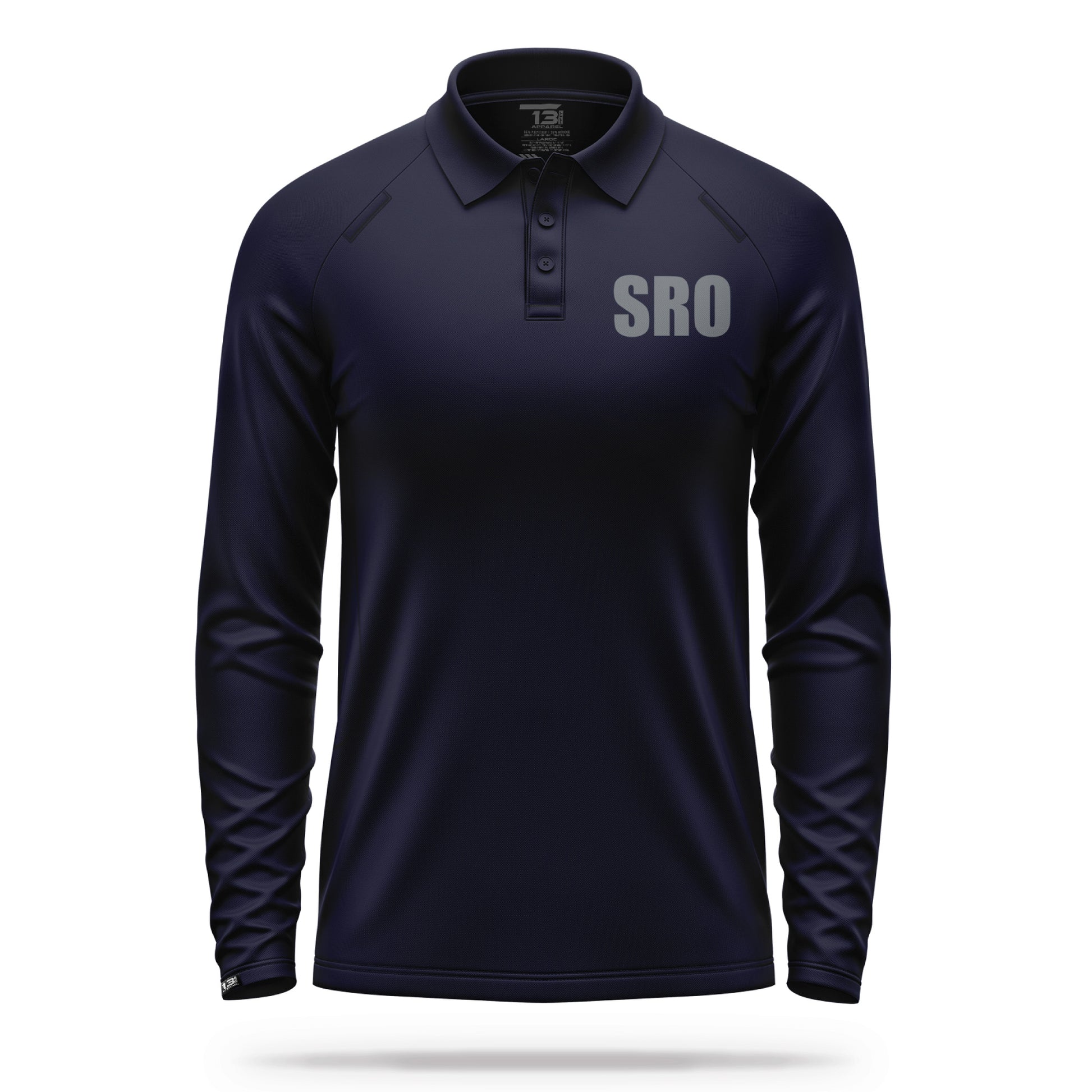 [SRO] Men's Performance Polo Long Sleeve [NVY/GRY]-13 Fifty Apparel