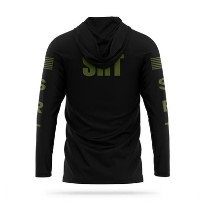 [SRT] Men's Hooded Long Sleeve [BLK/GRN]-13 Fifty Apparel