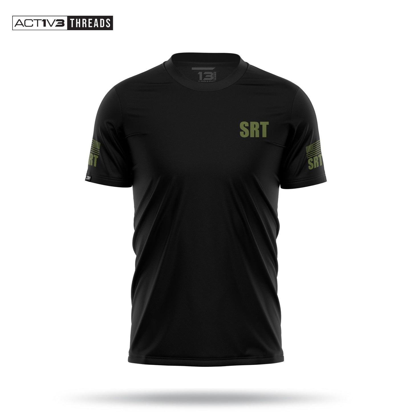 [SRT] Men's Performance Shirt [BLK/GRN]-13 Fifty Apparel