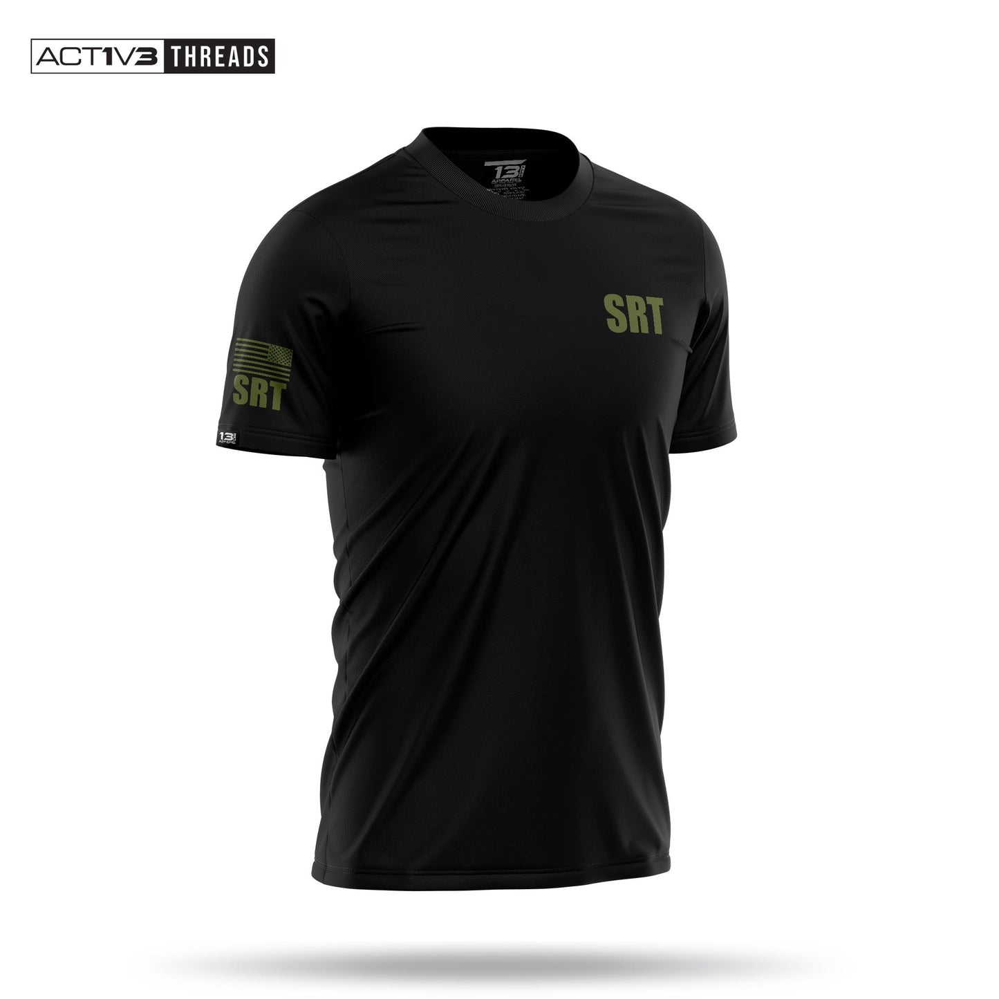 [SRT] Men's Performance Shirt [BLK/GRN]-13 Fifty Apparel