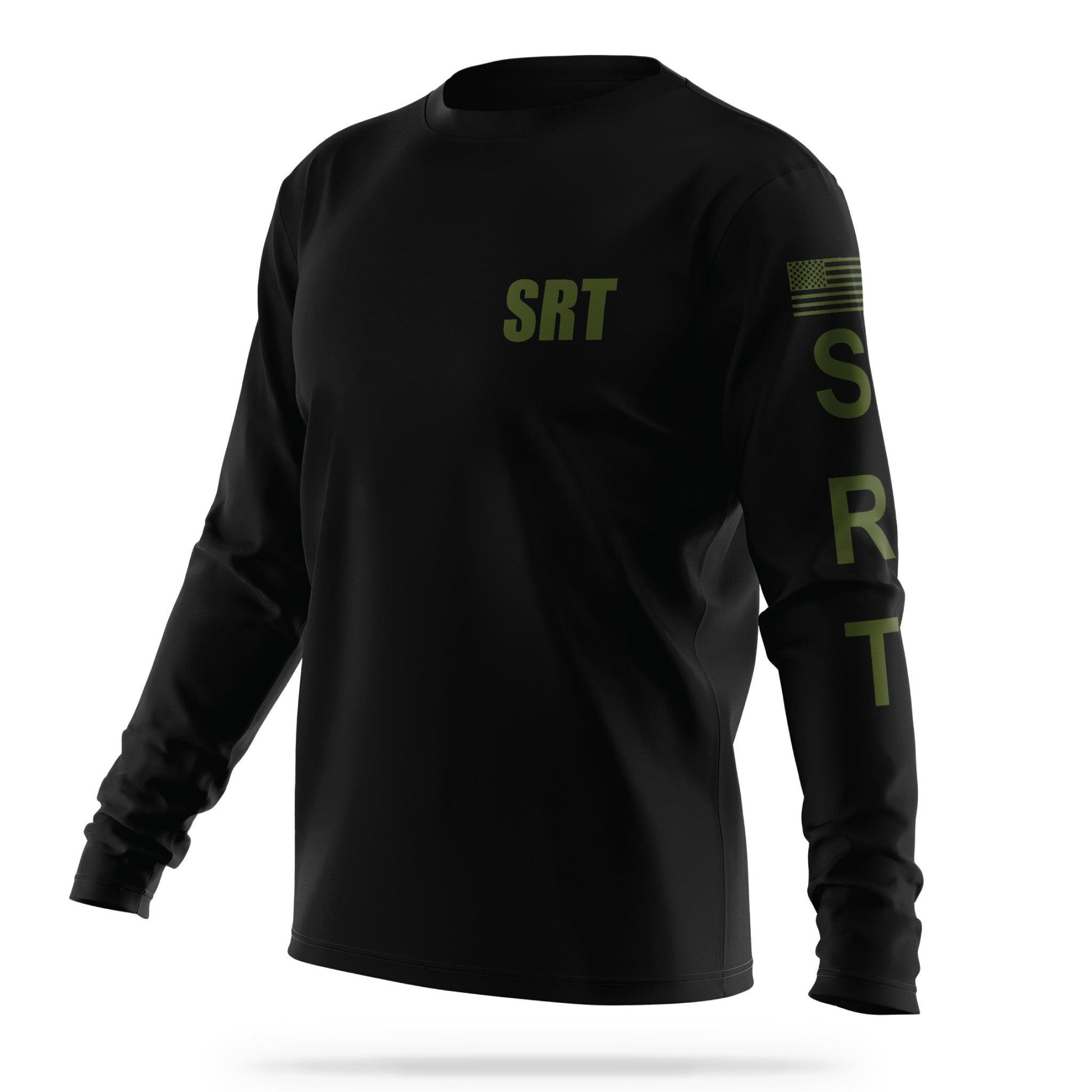 [SRT] Men's Utility Long Sleeve [BLK/GRN]-13 Fifty Apparel