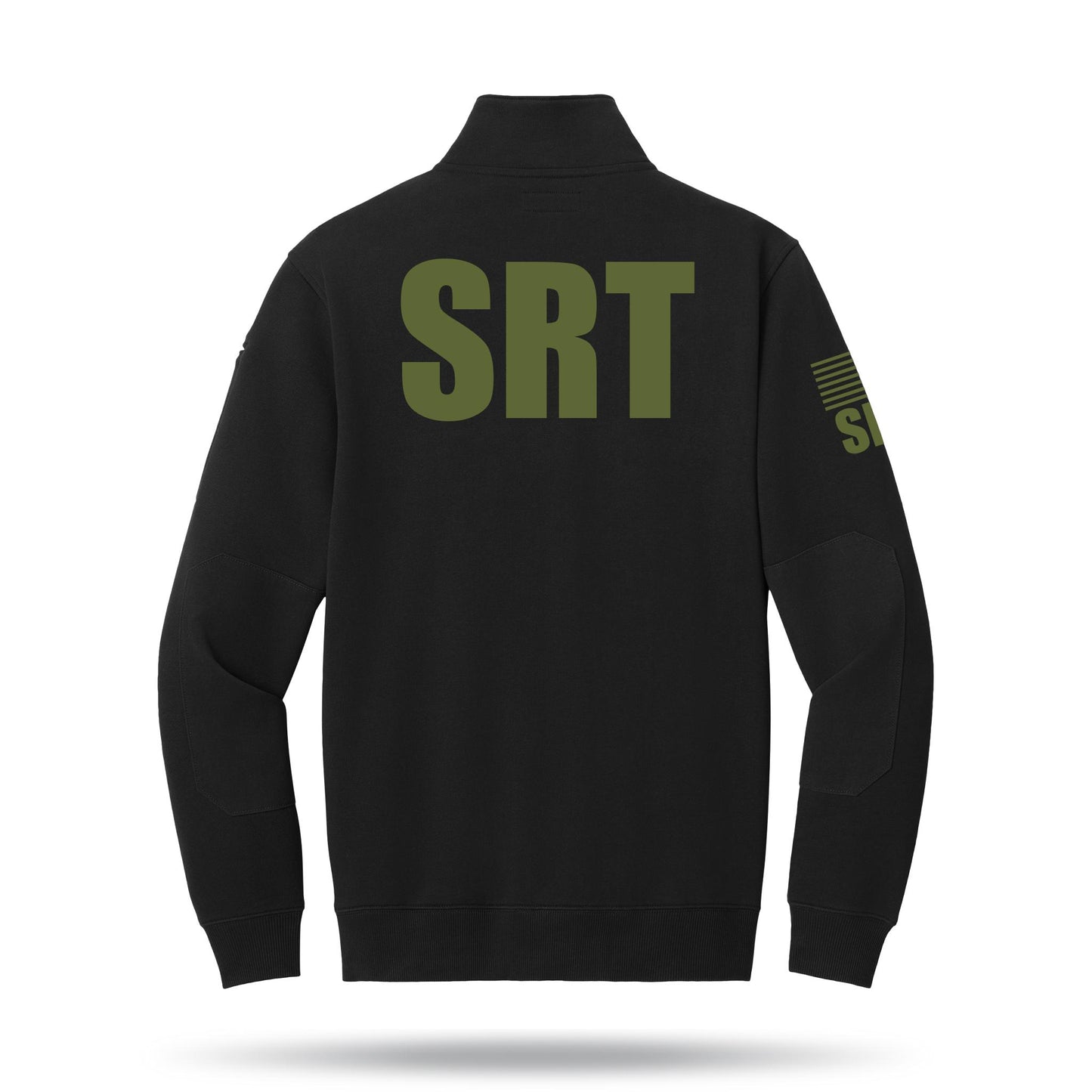[SRT] Tough Fleece Quarter Zip [BLK/GRN]-13 Fifty Apparel