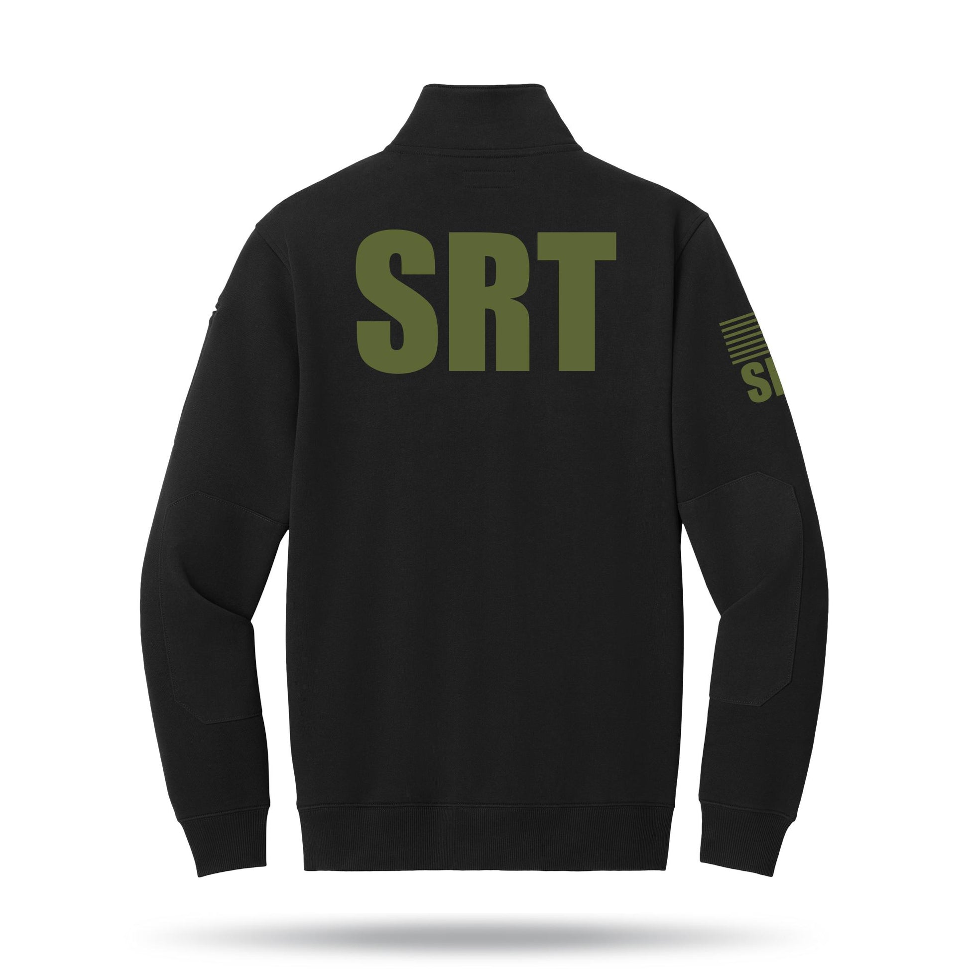 [SRT] Tough Fleece Quarter Zip [BLK/GRN]-13 Fifty Apparel