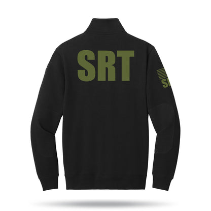 [SRT] Tough Fleece Quarter Zip [BLK/GRN]-13 Fifty Apparel