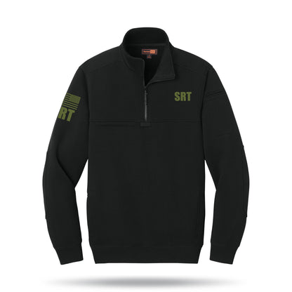 [SRT] Tough Fleece Quarter Zip [BLK/GRN]-13 Fifty Apparel