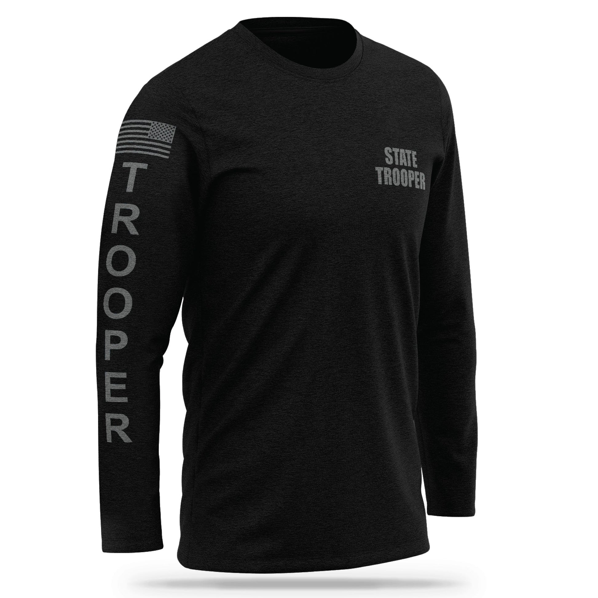 [STATE TROOPER] Cotton Blend Long Sleeve [BLK/GRY]-13 Fifty Apparel