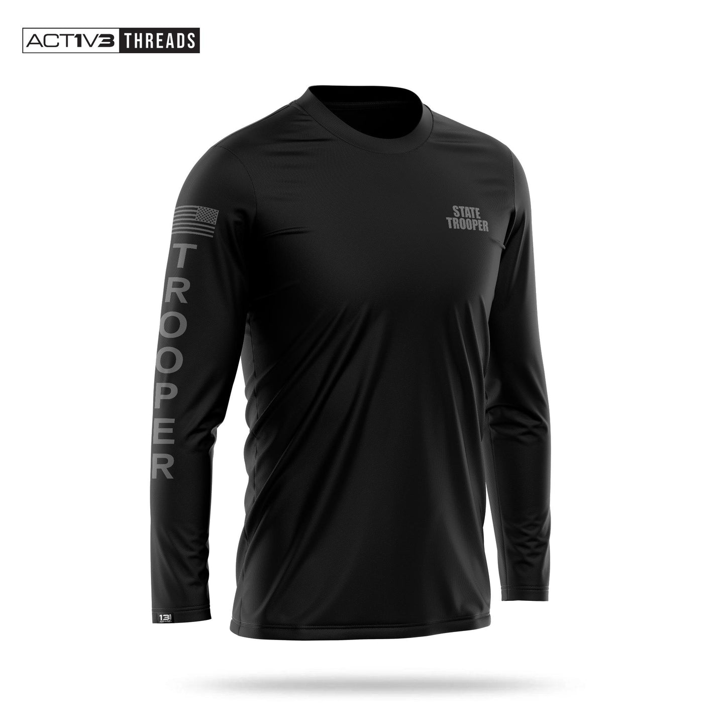 [STATE TROOPER] Men's Performance Long Sleeve [BLK/GRY]-13 Fifty Apparel