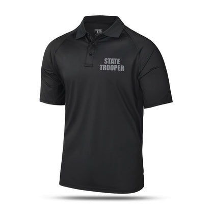 [STATE TROOPER] Men's Performance Polo [BLK/GRY]-13 Fifty Apparel