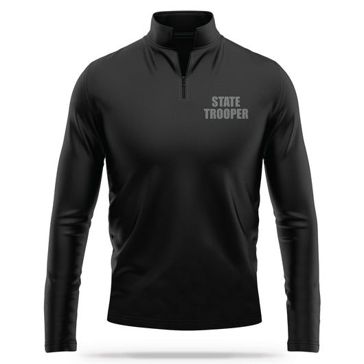 [STATE TROOPER] Performance Quarter Zip [BLK/GRY]-13 Fifty Apparel