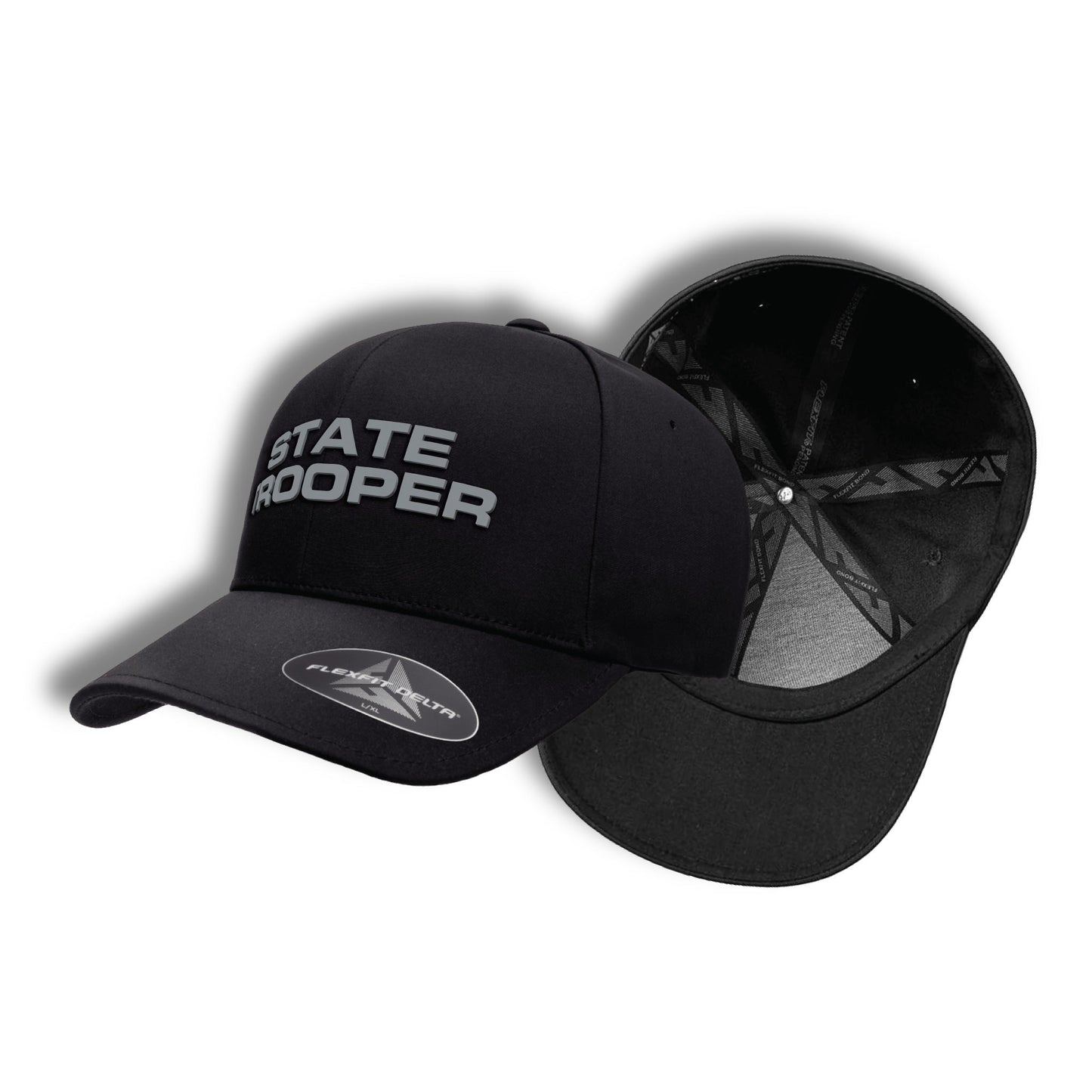 [STATE TROOPER] Reflective Flexfit Delta® Cap [BLK/REF]-13 Fifty Apparel