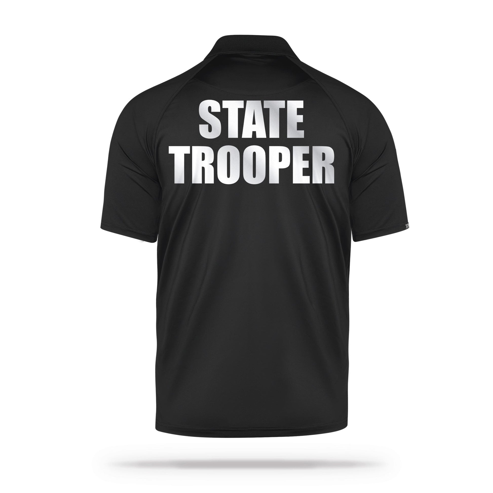 [STATE TROOPER] Reflective Men's Performance Polo [BLK/REF]-13 Fifty Apparel